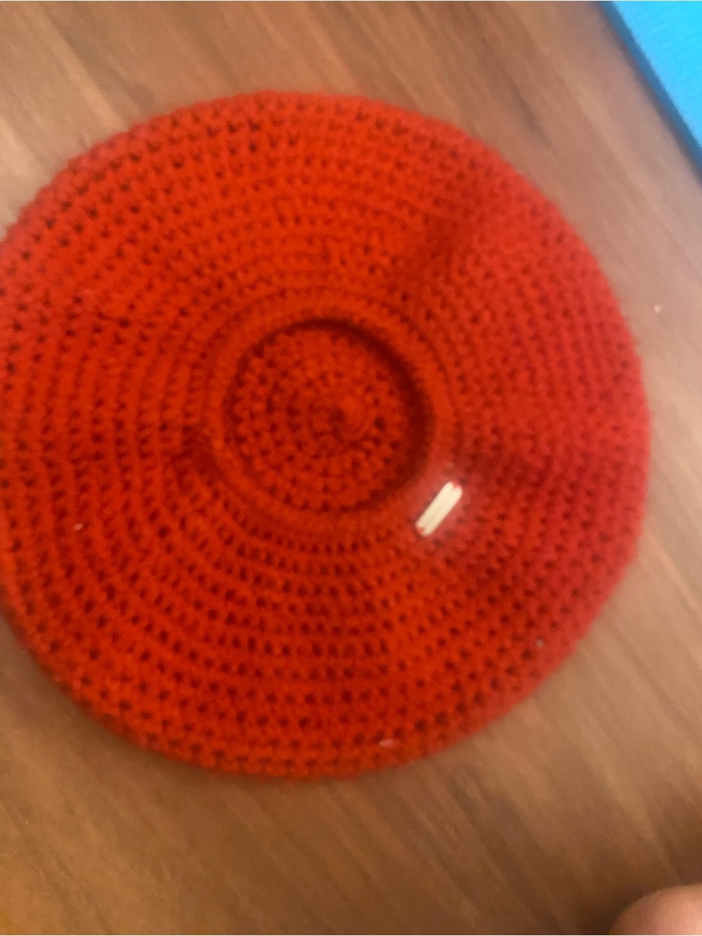 Steve Madden Red Knit French beret Beanie with Metal Logo